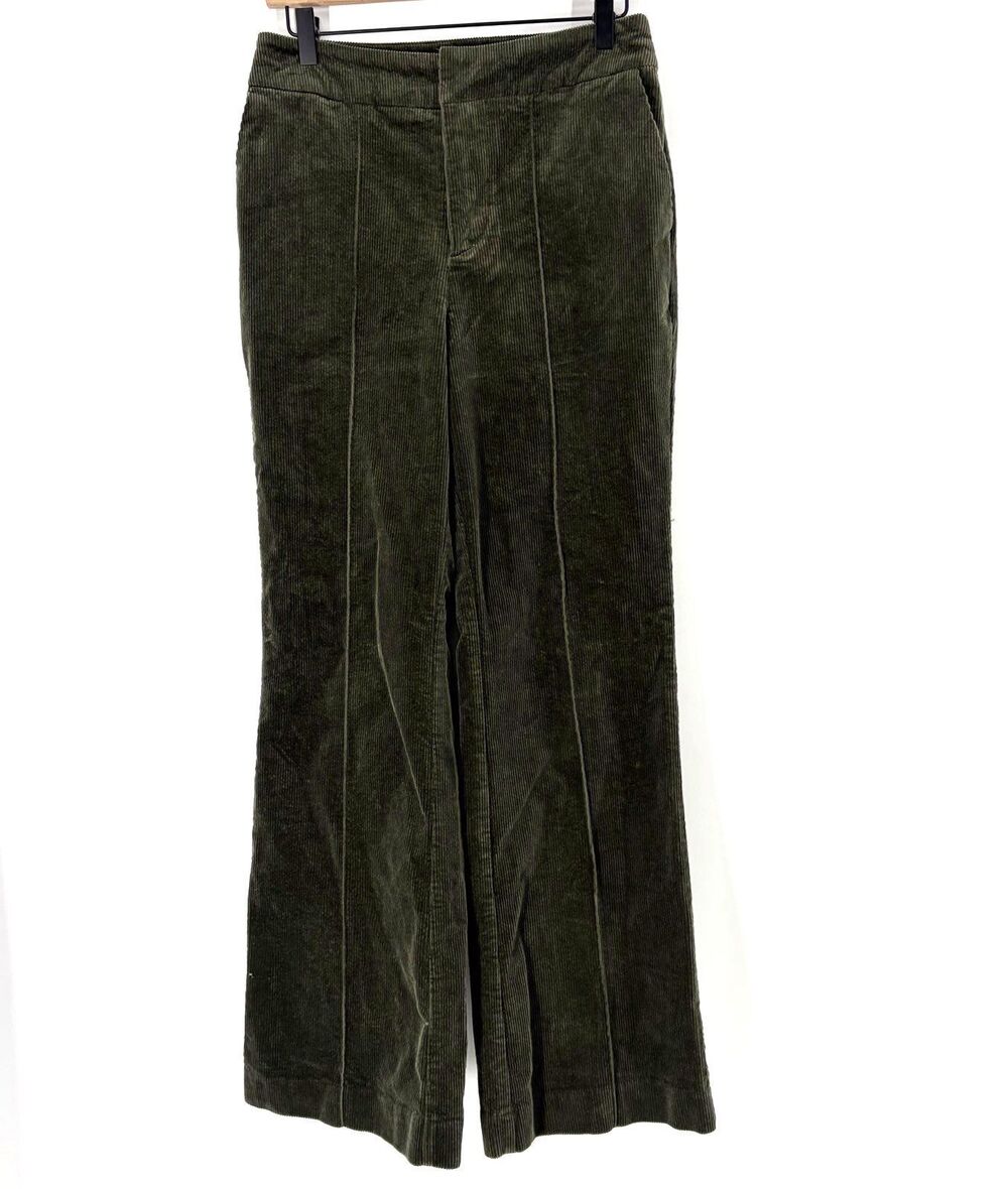 Avec Les Filles Pants Size Small Womens Olive Corduroy High Rise Flare Stretch
